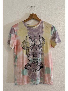 Girls Disney Minnie Mouse Tie Dye Short Sleeve Shirt Size XL